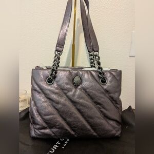 Kurt Geiger Metallic Silver Soho Tote Nwt